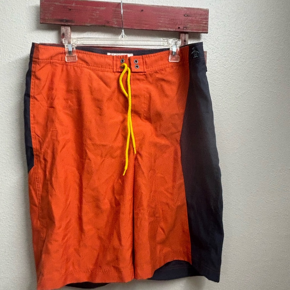 Original Penguin Orange‎ and Black Board Shorts Quick-Dry
